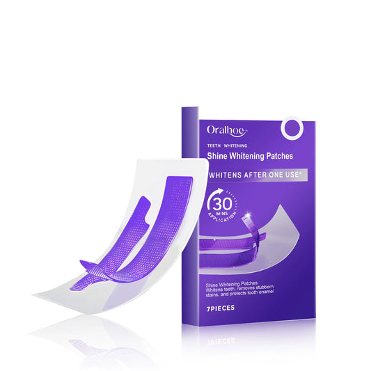 Purple Teeth Whitening Strips Lighten Yellow Tooth Brightener Remove Smoking Coffee Tea Stains Reduce Plaque Bleach Teeth Patch